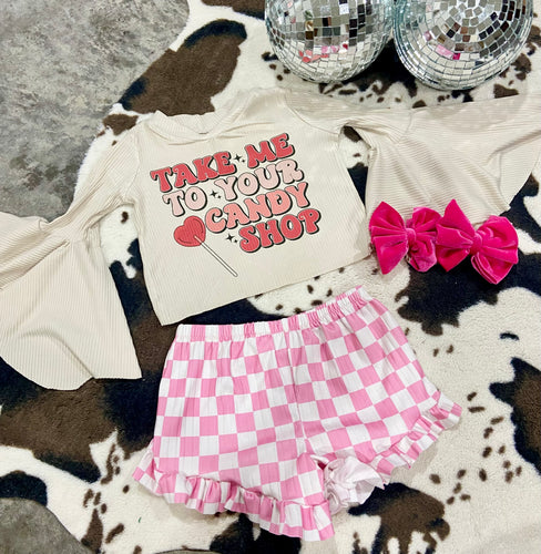 Candy shop bell sleeve top