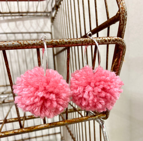 Pink hoop poms