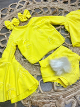 Load image into Gallery viewer, Yellow  distress bell sleeve top