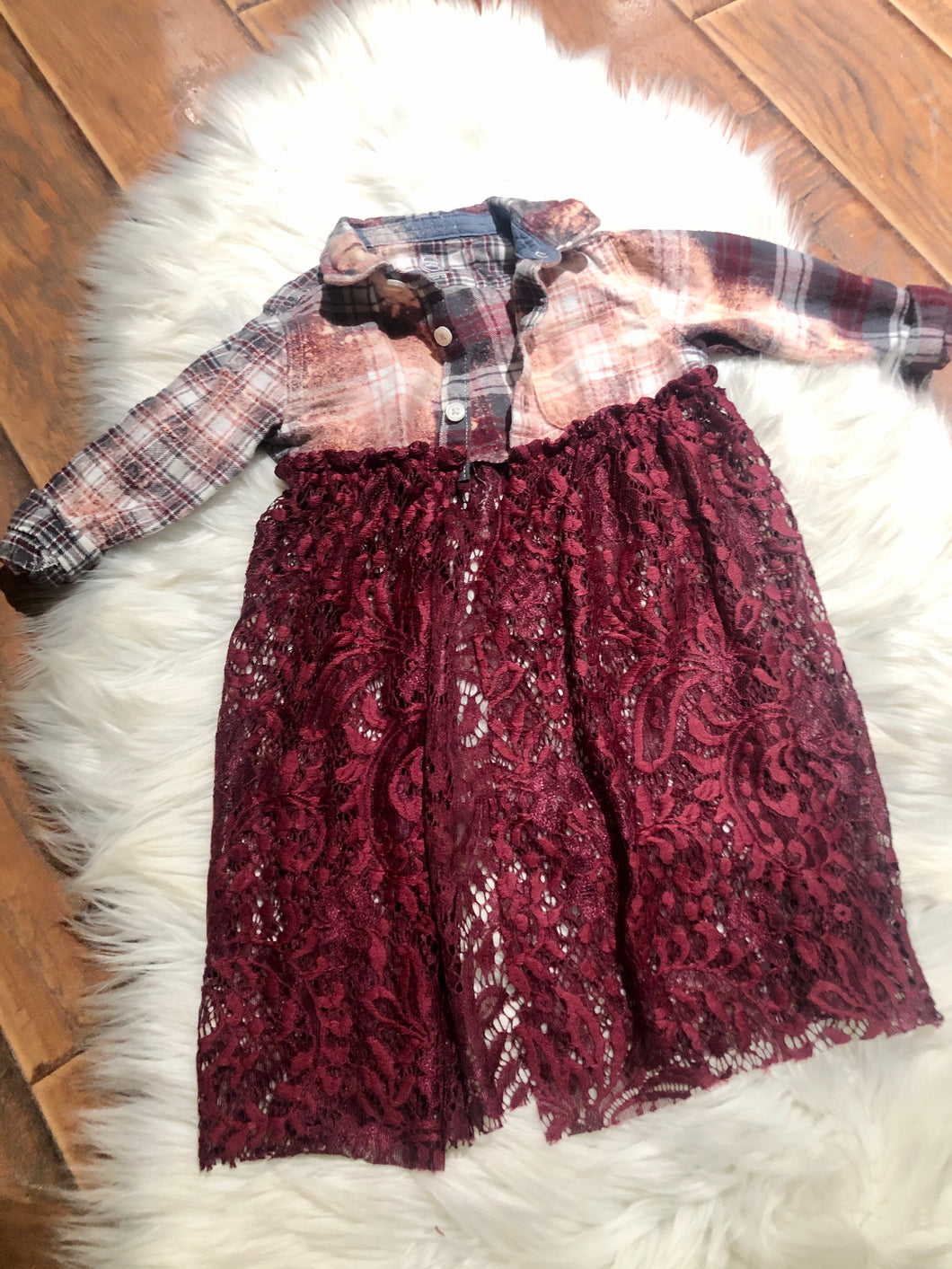 Maroon lace duster